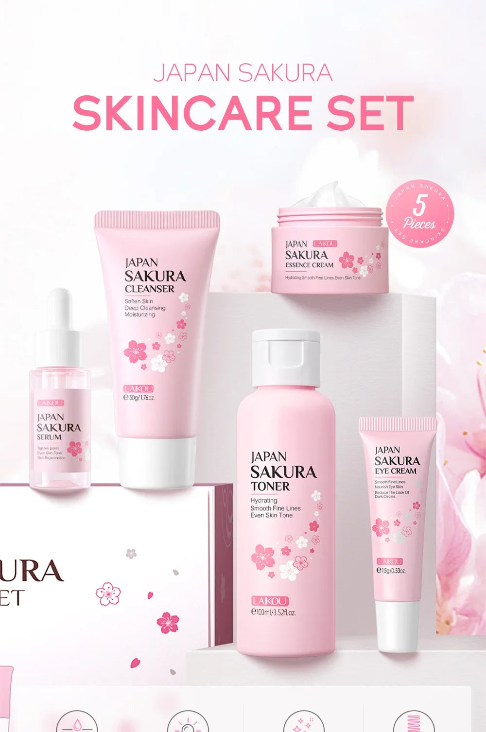 SakuraGlow™ Japanese Cherry Blossom Skincare Set