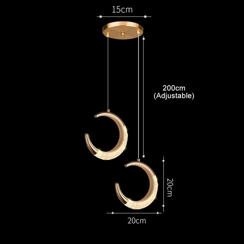 LunaGlow™ Modern Crescent Pendant Light