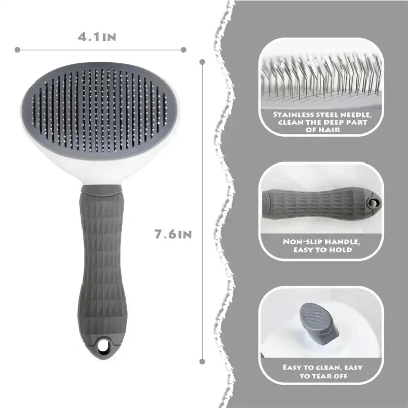 FurEase™ Self-Cleaning Pet Grooming Brush
