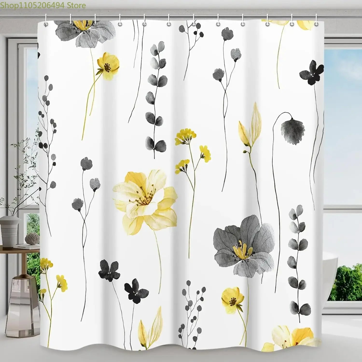 FloraSoft™ Elegant Floral Window Curtain