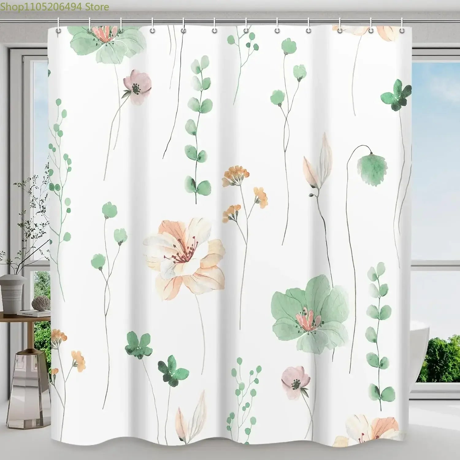 FloraSoft™ Elegant Floral Window Curtain