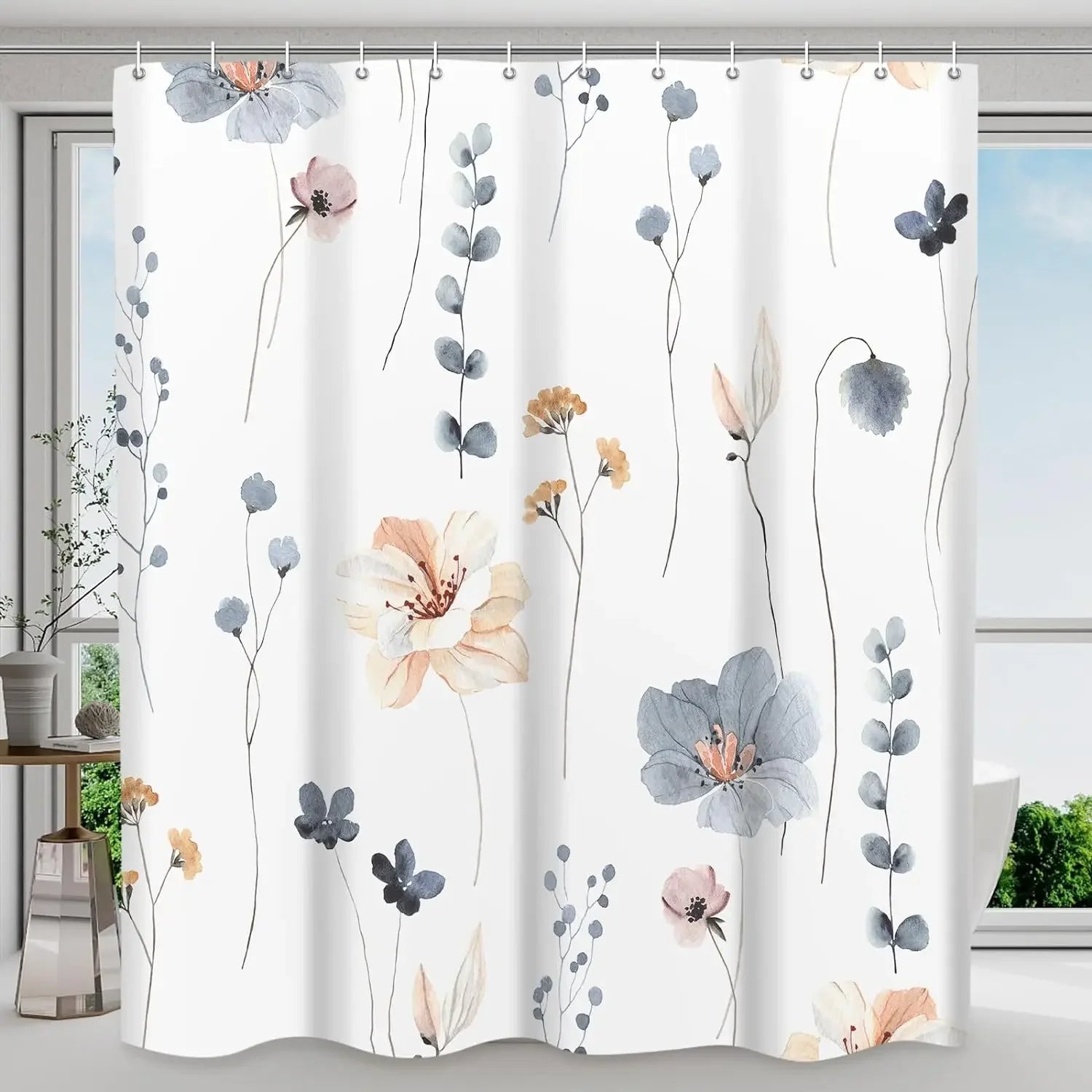 FloraSoft™ Elegant Floral Window Curtain