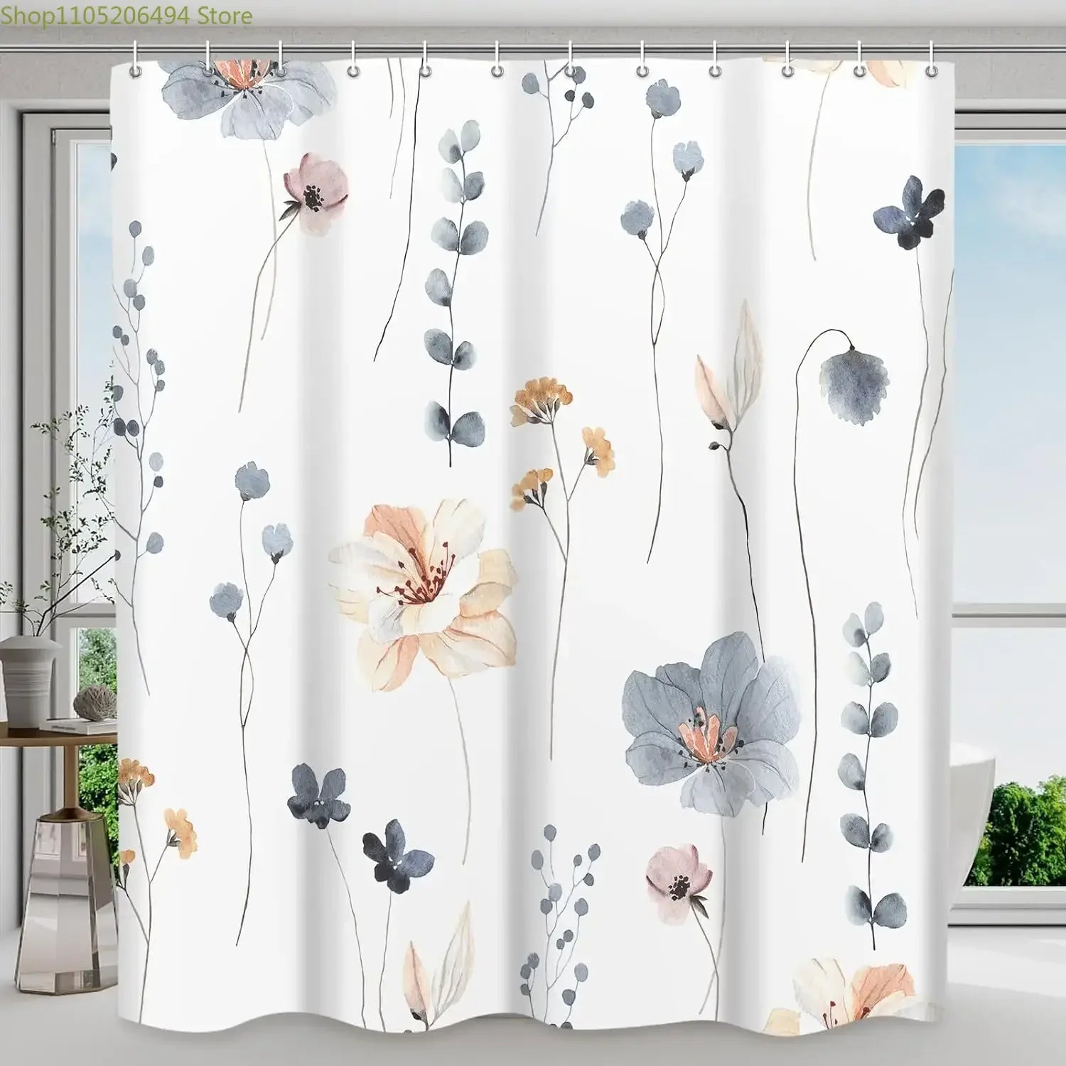FloraSoft™ Elegant Floral Window Curtain