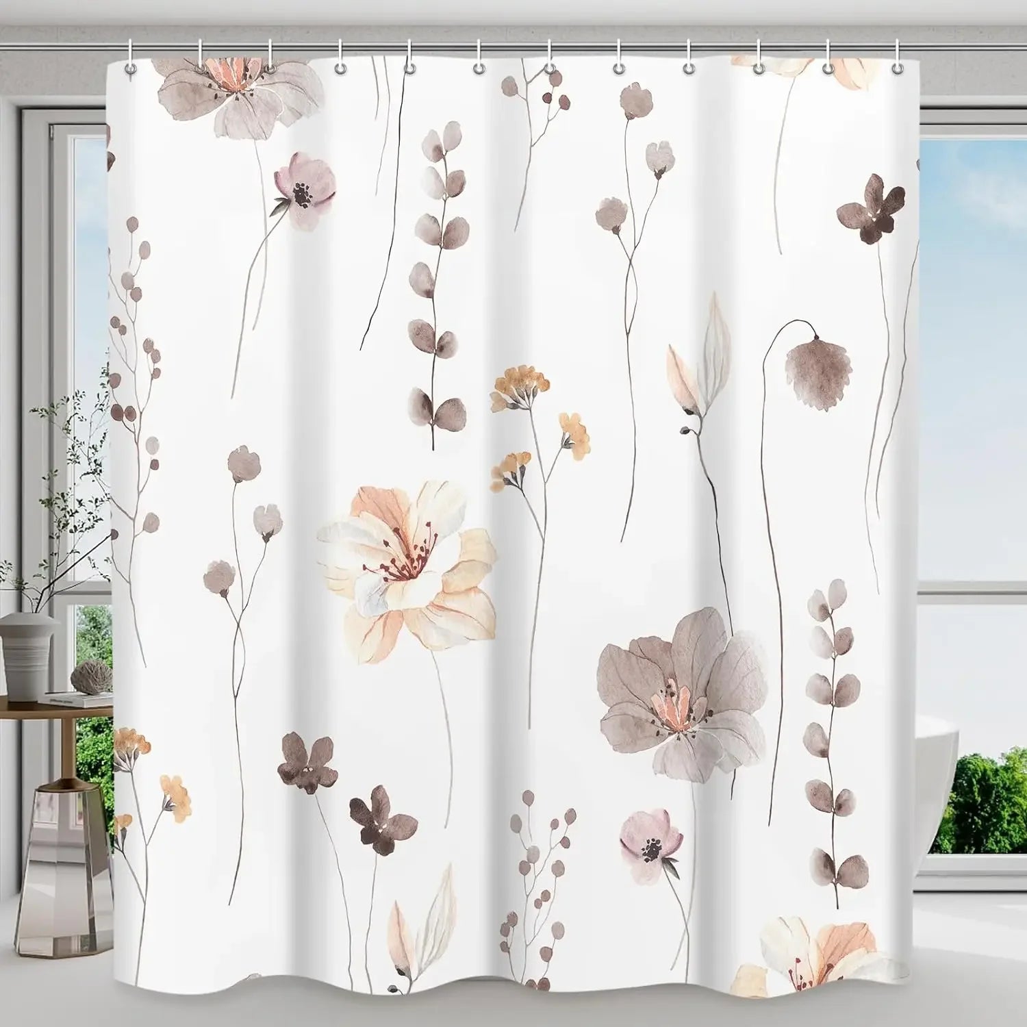 FloraSoft™ Elegant Floral Window Curtain
