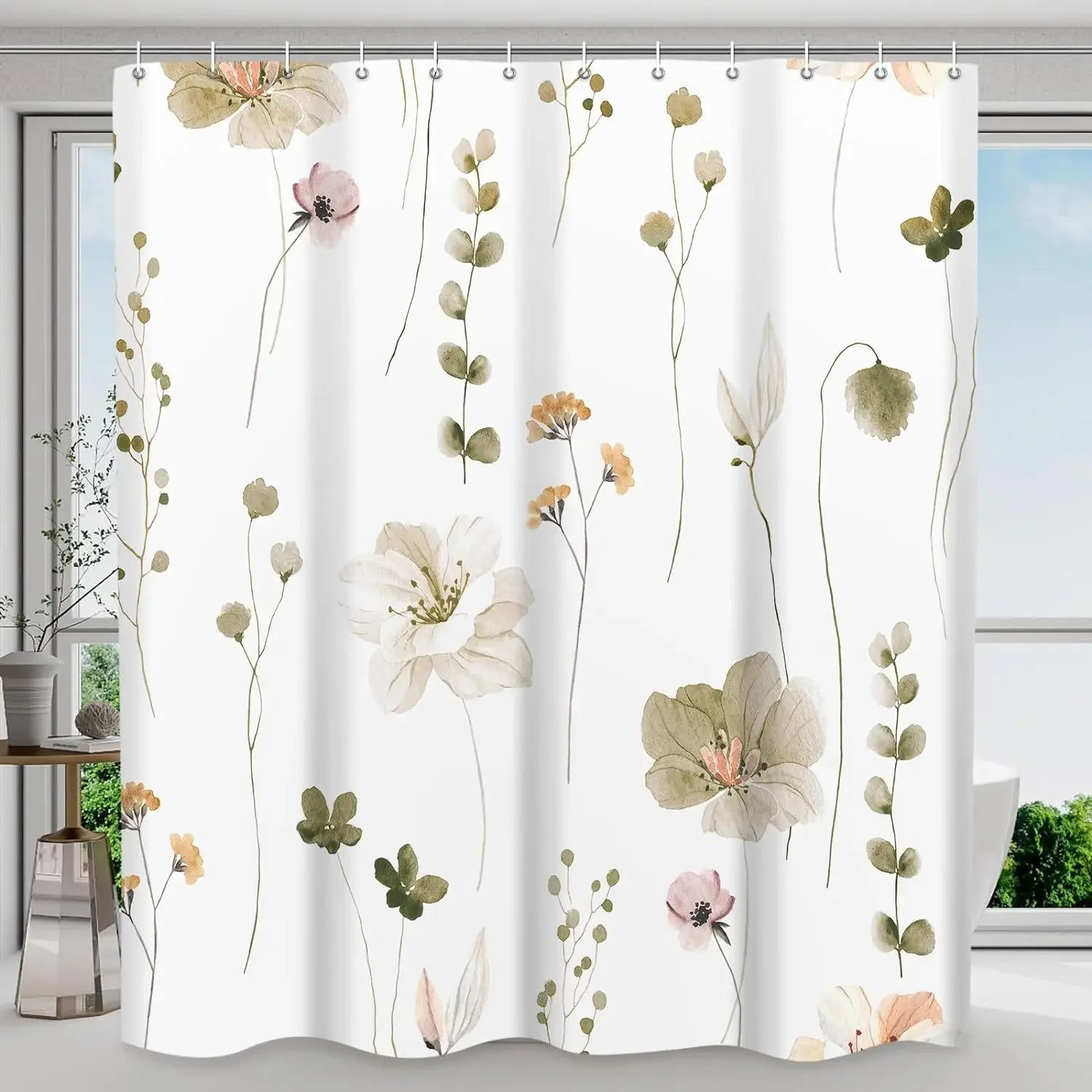 FloraSoft™ Elegant Floral Window Curtain