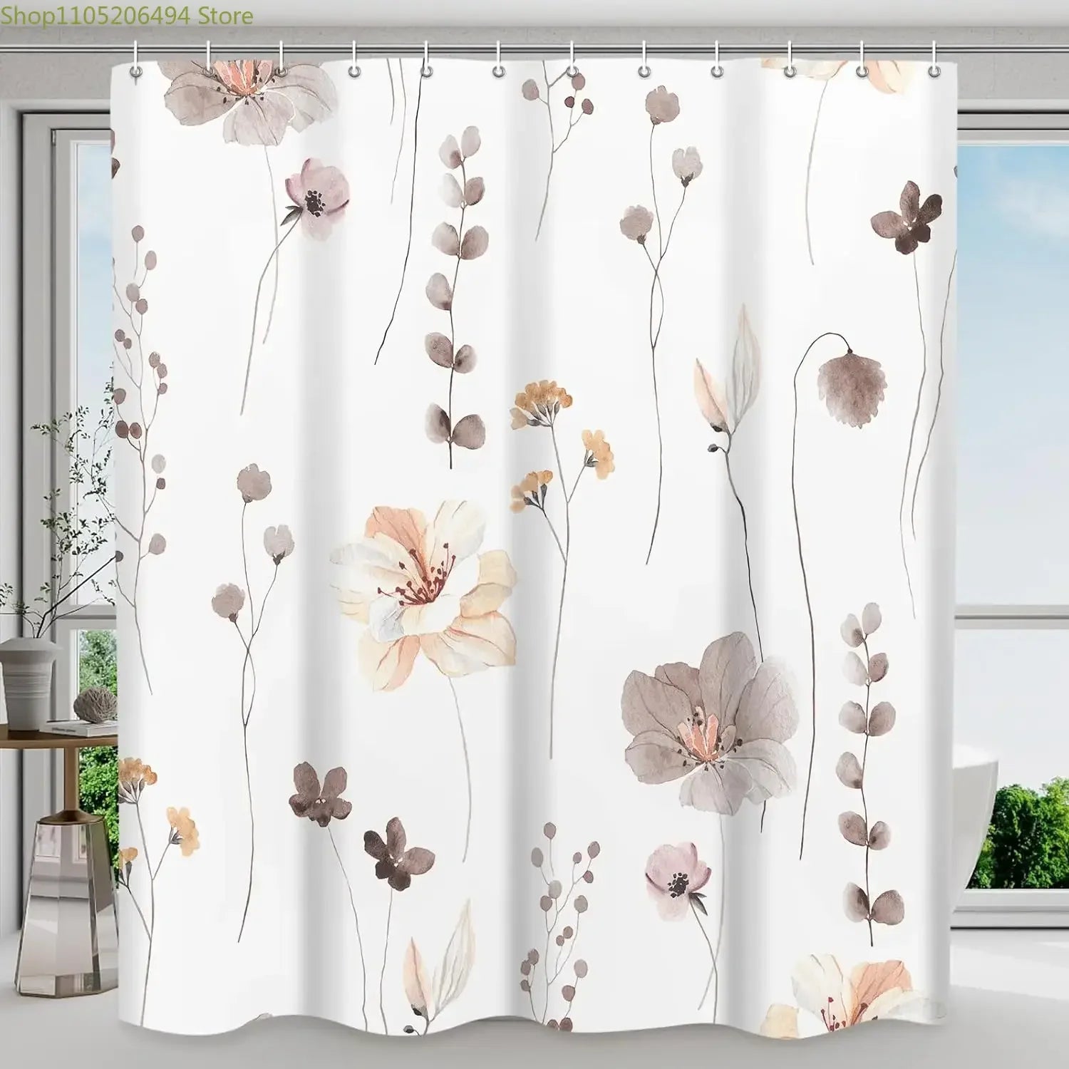FloraSoft™ Elegant Floral Window Curtain